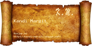 Kendi Margit névjegykártya
